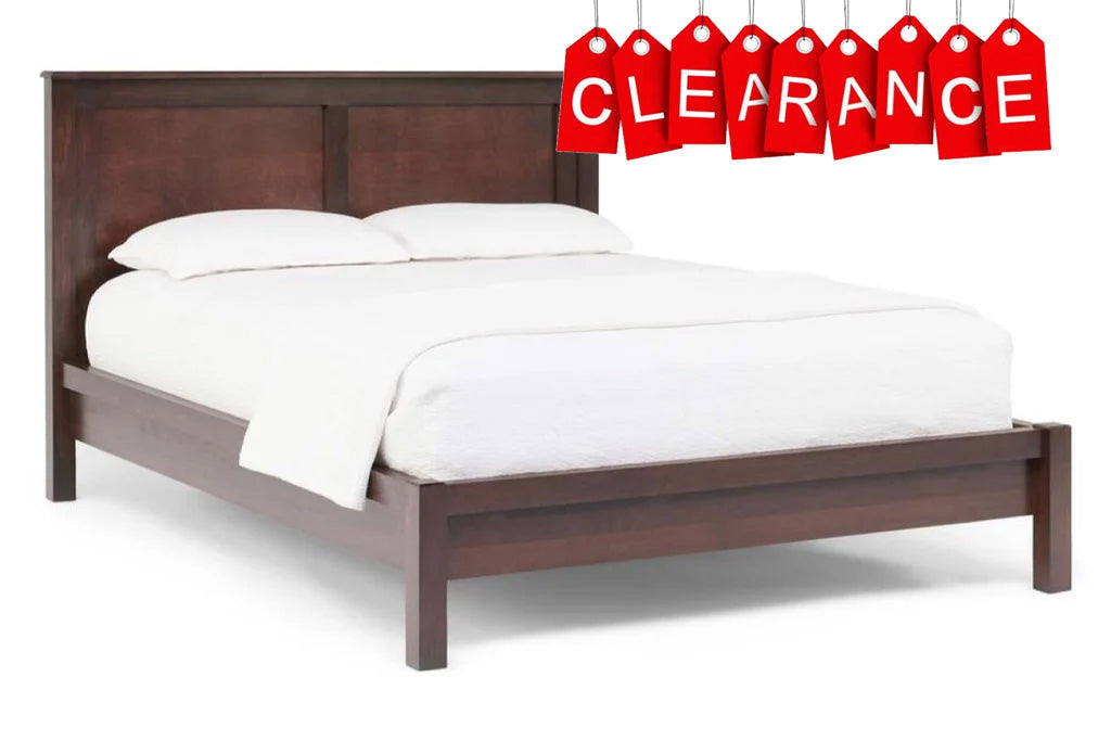 Taylor J Platform bed with 2 drawer nightstand, solid hardwood floor model clearance