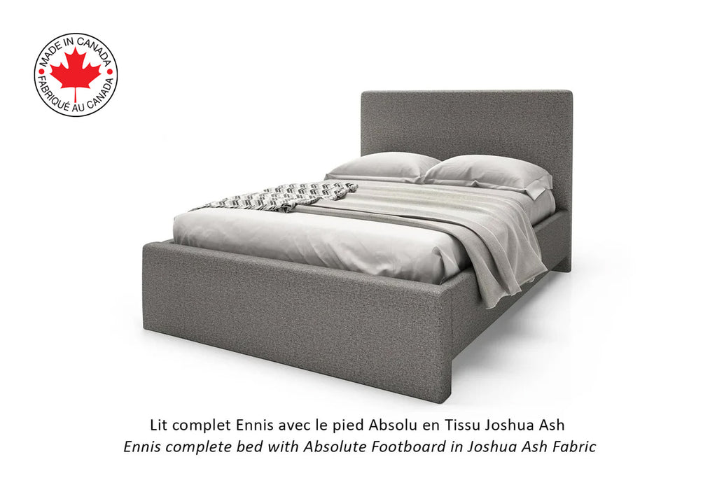 Ennis Upholstered Fabric Bed with Absolute Footboard