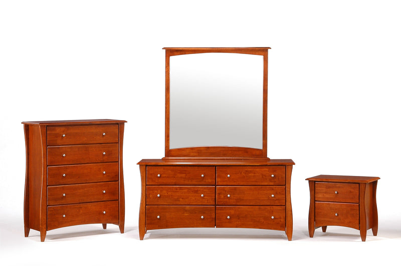 Night and Day Furniture Bedroom Cherry / 4 Piece Bundle (Includes Mirror) Clove Case Goods