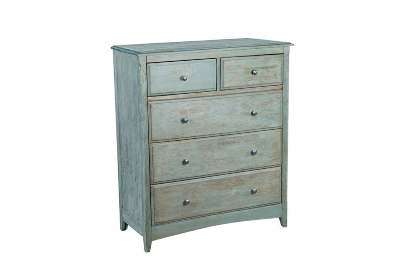 Night and Day Furniture Bedroom Secrets 5 Drawer Chest - Antique Blue