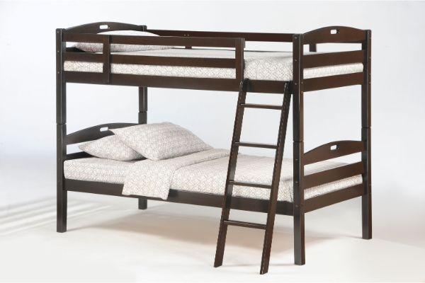 Sesame Twin over Twin Bunk Bed Chocolate