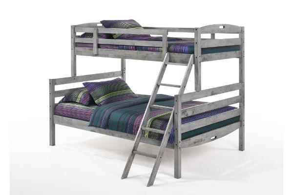 Sesame Twin over Full Bunk Bed Rustic Grey